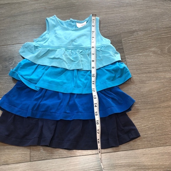 Hanna Andersson Sleeveless Blue Tiered Ruffle Dress Girls Size 90 US Size 3 - Picture 6 of 9